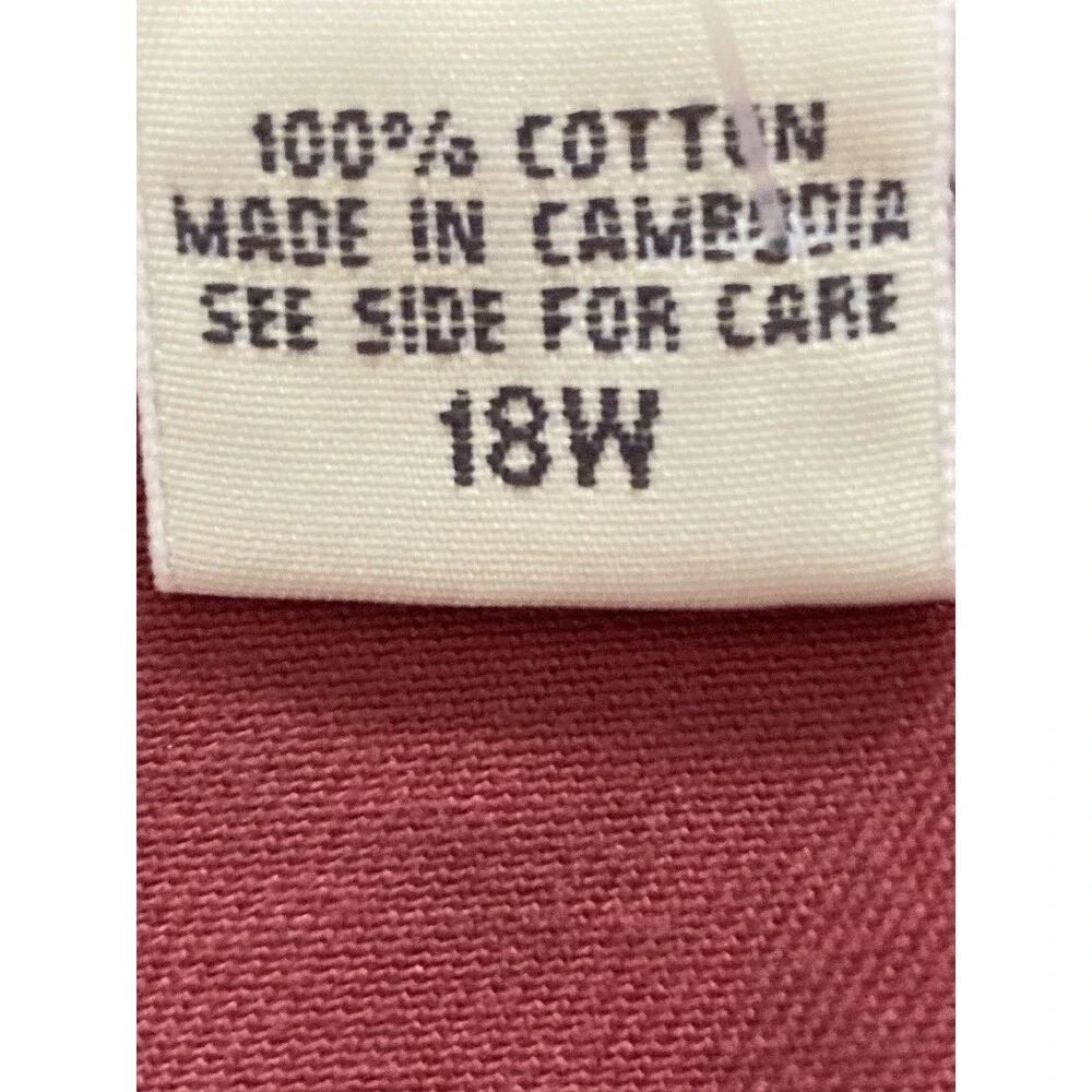 Eddie Bauer Capris 18W High Rise Rose Cotton Excellent Condition Elastic Waist